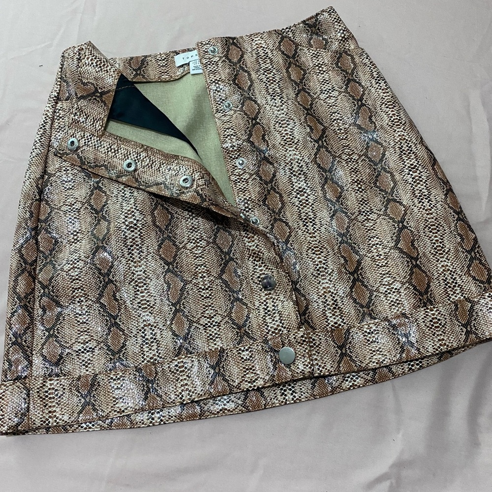 Python Mini Skirt With Pockets And Snap Buttons - image 3
